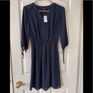 Rw and Co Navy Chiffon Dress